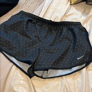 Nike Women's Black Athletic Shorts with White Dots